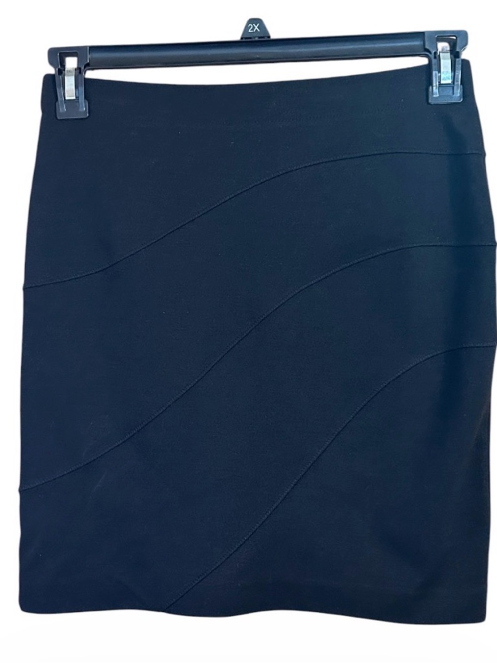 Simply Vera Vera Wang Black Sculpted Seam Mini Skirt XS Stretch Ponte Pull-On - Picture 3 of 8